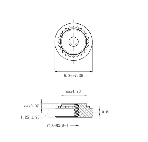 Self Clinching Nuts CLS-M3.5-1 Metric Sizes