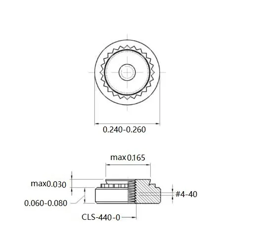 Self Clinching Nuts CLS-440-0 Inch Sizes drawing
