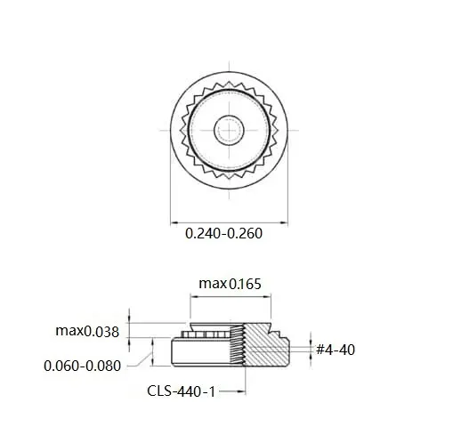 Self Clinching Nuts CLS-440-1 Inch Sizes drawing