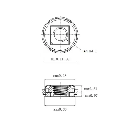 Self Clinching Nuts Floating Nuts Non-Locking AC-M4-1 Metric Sizes Drawing