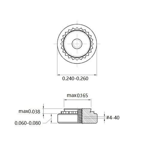 Self Clinching Nuts S-440-1-ZI-ZC-ZB-ZU Inch Sizes drawing