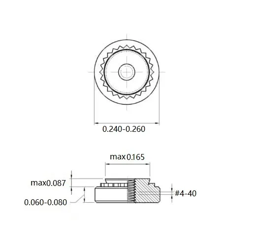 Self Clinching Nuts S-440-3-ZI-ZC-ZB-ZU Inch Sizes drawing