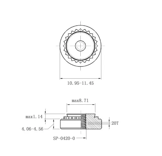 Self Clinching Nuts SP-0420-0 Inch Sizes drawing