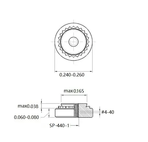 Self Clinching Nuts SP-440-1 Inch Sizes drawing
