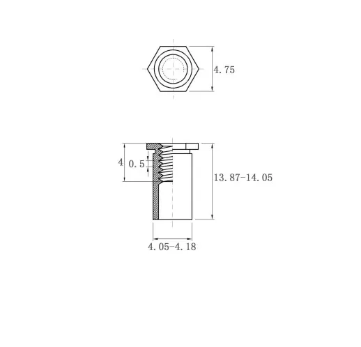 Self Clinching Standoffs Thru-hole Thread Standoffs SO-M3-14-ZI-ZC-ZB-ZU Metric Sizes